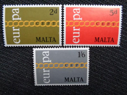 MALTE 1971 Y&T N° 424 à 426 ** - EUROPA - Malta