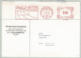 Schweiz / Helvetia 1970, Brief Holderbank - Aarau, EMA, Beton, Strassen / Routes / Roads - Unclassified