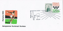 39412 Entero Postal ARCADIA (California) 1984. Equestrian Station. Hipica, Horse - Other & Unclassified