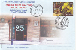 BUCHAREST PHILATELIC EXHIBITION, SPECIAL COVER, 2015, ROMANIA - Cartas & Documentos