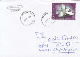 MAGNOLIA FLOWER STAMP ON COVER, 2019, ROMANIA - Lettres & Documents