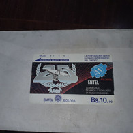 Bolivia-25 Anos Red Digital-ental-(17)-(?)-(bs.10.00)-used Card+1prepiad Free - Bolivia