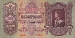 Ungarn 100 Pengö Hungary 1930 VF/F III - Hongrie