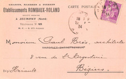 59-JEUMONT- CORRESPONDANCE- ETABLISSEMENTS ROMBAUX -ROLLAND - Jeumont