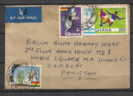 USED AIR MAIL COVER GHANA TO PAKISTAN - Ghana (1957-...)