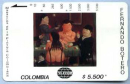 COLOMBIA : COLMT27 $5.500 FERNANDO BOTERO  1988 Jugadores De Cartas USED - Colombia