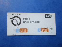 TICKET Métro Autobus RATP - PARIS - " SECTION URBAINE  " - 2° Classe - ILE De FRANCE - TBE - Monde