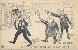 CPA Illustrateur Politique Dreyfus Ou Court-Il A Sa Nouvelle Demeure 5 Rue Dante - 1900-1949