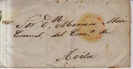 Prefilatelia Año 1852 Carta Toledo A Avila  Marcas Nº9  Roja Toledo Castilla La N. Francisco Navarro - ...-1850 Prephilately