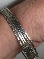 5 Bracelets Joncs En Argent Massif .diamètre:6,5 Cm. - Armbanden