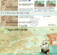 007 Carte Officielle Exposition Internationale Exhibition Canada 1984 France Emission Commune Bateaux Boat Cartier - Ships