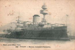 Navires De Guerre - Toulon - Marceau, Cuirassé D'escadre - Edition J. Maurel - Carte Dos Simple - Vela
