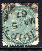 India 1866 - 78 QV 4 Anna Green Used SG 69 Die 1 ( C901 ) - Other & Unclassified