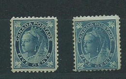 Canada Pair Shades Hm Sg157 Sg 158 Hinge Remains Cv £230 Victoria 1898 02 - Sonstige & Ohne Zuordnung