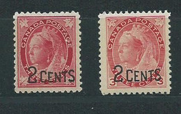 Canada Pair Shades Hm  Mnh Sg171 Sg 172 Surcharge - Andere & Zonder Classificatie