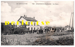 46   Bretenoux  Biars  La  Gare Train En Gare Et Groupe De Personnes - Bretenoux