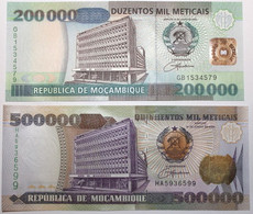 Mozambique - 200000 & 500000 Meticais - 2003 - PICK 141/142 - NEUF - Mozambique