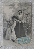 CPA Carte Fantaisie 6 /2589 - Deux Jeunes Femmes Appliquée Au Jeu De Croquet - Bergeret ? Ecrite En 1905 - Autres & Non Classés