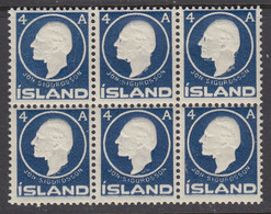 Iceland, Scott 88, MNH Block Of Six - Ungebraucht