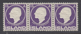 Iceland, Scott 90, MNH Strip Of Three - Ungebraucht