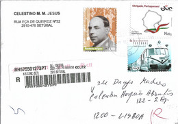 Portugal Registered Cover With Train Stamp - Covers & Documents