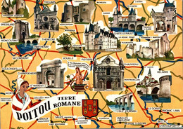 Le Poitou Terre Romane Carte Geographique   CPM Ou CPSM - Poitou-Charentes