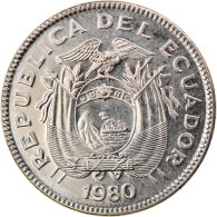 Monnaie, Équateur, 20 Centavos, 1980, TTB, Nickel Plated Steel, KM:77.2a - Equateur