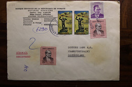 1972 Turquie Türkei Air Mail Cover Enveloppe Recommandé Par Avion Allemagne Turkiye - Brieven En Documenten