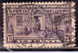 USA STATI UNITI 1922 SPECIAL DELIVERY POSTMAN AND MOTORCYCLE CENT 10c USED USATO OBLITERE' - Special Delivery, Registration & Certified