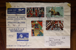 Turquie 1968 Türkei Air Mail Cover Enveloppe Recommandé Par Avion Allemagne Turkiye - Covers & Documents