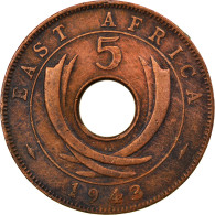 Monnaie, EAST AFRICA, George VI, 5 Cents, 1943, TTB, Bronze, KM:25.2 - Colonie Britannique