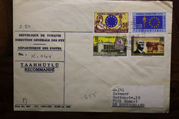 1963 Turquie Türkei Air Mail Cover Enveloppe Recommandé Par Avion Allemagne Europa - Brieven En Documenten