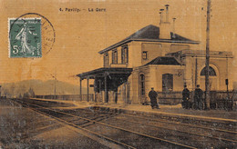 Delcampe - 21-4313 : PAVILLY. LA GARE DE CHEMIN DE FER. CARTE COULEUR TOILEE - Pavilly