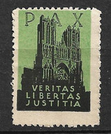 France Vignette PAX Cathédrale De Reims Neuf  ( * )   B/TB     Voir Scans - Turismo (Viñetas)