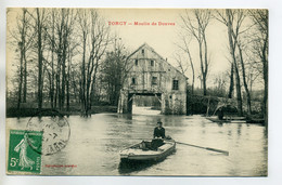 77 TORCY Homme En Barque Au Moulin De Douves  Timbrée  1909    D09 2017 - Torcy