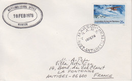 AAT, Lettre Obl. Mowson Le 18 FE 78 Sur N° 30 (Avion De Wilkm) + Cachet Météorologie - Lettres & Documents