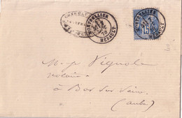 HERAULT - MONTPELLIER - SAGE 15c -LE 7 SEPTEMBRE 1878 - AVEC TEXTE ET SIGNATURE FORESTIER. - 1877-1920: Semi Modern Period