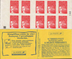CARNET 3085-C 1a Marianne De Luquet "ESSAYEZ L'ENVELOPPE TIMBREE" Avec Carré Noir. Produit TRES RARE - Moderne : 1959-...