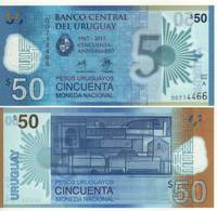 URUGUAY  New 50 Pesos Uruguayos P100  Commemorative 2017 POLIMER  UNC - Uruguay