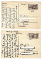 Lot De 3 Entier- Sarre / Saar / Saargebiet - CP 40 Oblitérée En 1932 - Image ARS SACRA Collé Au Recto - Postal Stationery