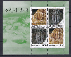 KOREA - FOSSILES - 1997 - SERIE COMPLETE YVERT N° BLOC 286 ** MNH - - Korea (Noord)