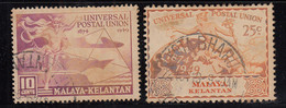 Kelantan 2v Used 1949, UPU, U.P.U. Malaya / Malaysia - Kelantan