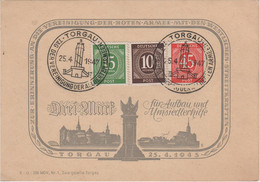 Sonderkarte Torgau Vereinigung Rote Armee Westliche Allierte 1947 Streitkräfte Militär Militaire Militaria Briefmarke - Torgau