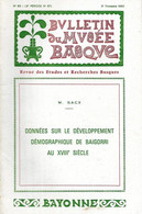 BULLETIN Du MUSEE BASQUE N°89(3°T.1980) < DONNEES SUR LE DEVELOPPEMENT DEMOGRAPHIQUE DE BAIGORRI Au XVIII°/Sommaire.Scan - Pays Basque