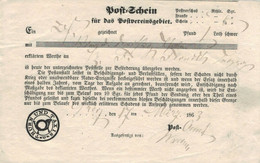 Thurn & Taxis Greiz Postschein Vordruck 17.3.1863 - Cartas & Documentos