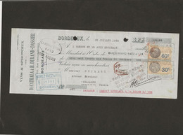 LETTRE DE CHANGE - VINS ET SPIRITUEUX - CATHALA -DURAND -DASSIER -BORDEAUX -ANNEE 1935 - Cambiali