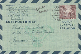 Deutschland Ganzsache LF3 Luftpost Aus Berlin - Luftpostbrief - Private Covers - Used