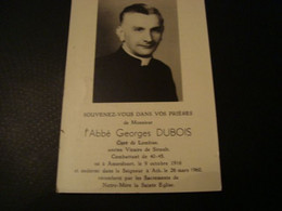 L'Abbé Georges Dubois Curé De Lombise, Vicaire De Sirault Né à Amersfoort, Décédé à Ath En 1960 - Todesanzeige