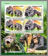 GUINEA REP. 2020 MNH Chimapanzee Schimpansen Chimpanze M/S - OFFICIAL ISSUE - DHQ2108 - Chimpansees