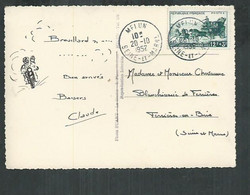 France. Journée Du Timbre 1952 " La Malle Poste" Sur Carte Postale De Melun (Seine Et Marne) - 1921-1960: Moderne
